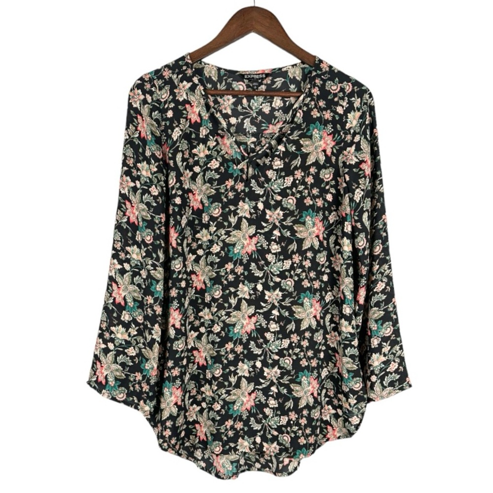 Express Floral Popover Top Size Small